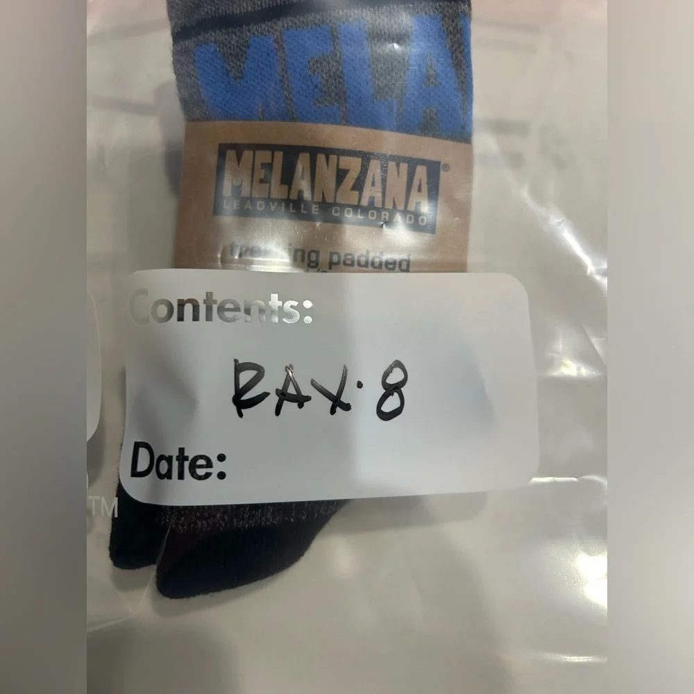 Melanzana Adult Small Trekking Padded Socks Grey Blue NWT Merino Wool Melly